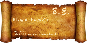 Blayer Eugén névjegykártya